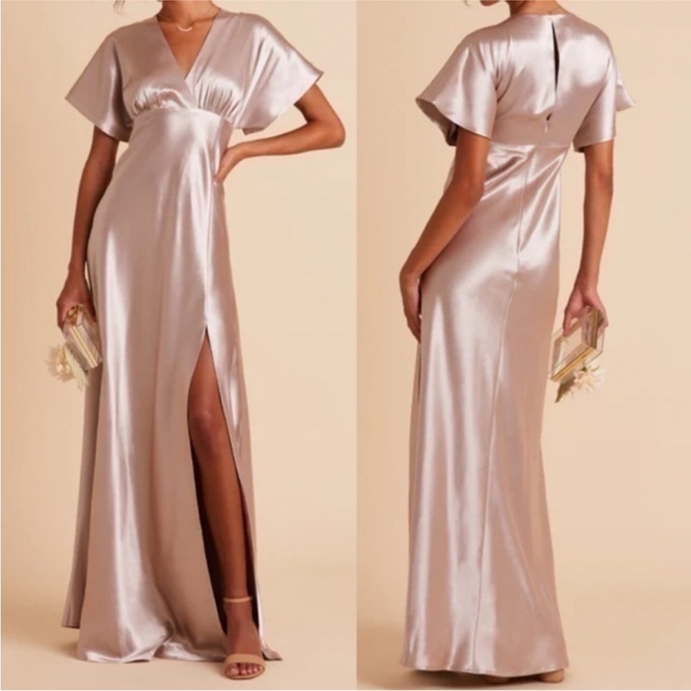 Birdy Grey Taupe Jesse Kimono Satin Dress